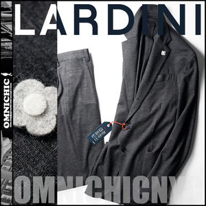 贅沢ウールニット生地■新品16.4万【LARDINI】ラルディーニパッカブル撥水ジャージーセットアップスーツ50/本切羽ジャケットパンツeasywear