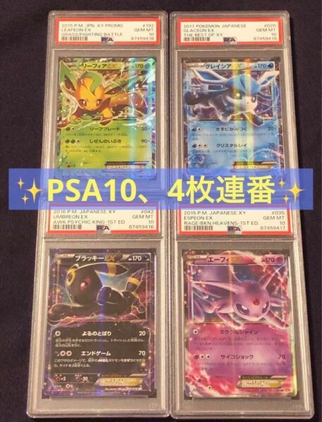 【PSA10】ブラッキーEX エーフィEX リーフィアEX グレイシアEX XY ポケモンカード