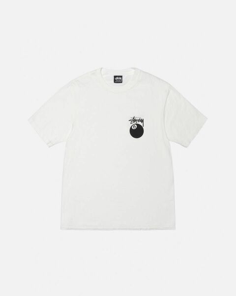 【XL】STUSSY 8 BALL TEE PIGMENT DYED WHITE