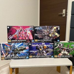 未開封新品 HG1/144 パーフェクトストライク＋デュエル＋バスター＋ブリッツ＋イージス 初期連合GAT5個セット 