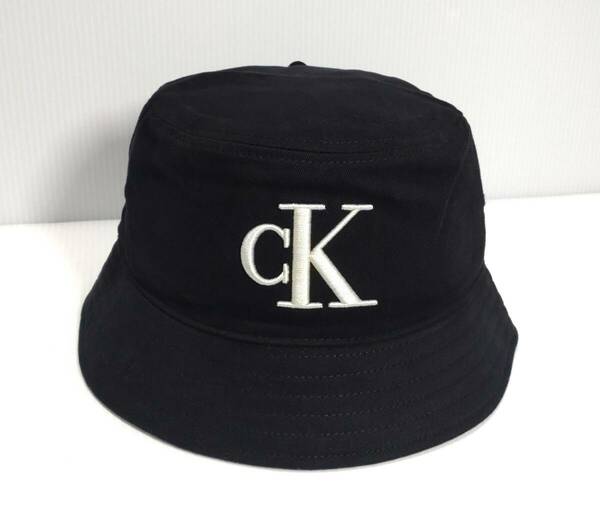 【新品・未使用】USA購入 Calvin Klein Bucket Hat BLACK カルバン・クライン　バケットハット　ユニセックス　帽子　コットン　ブラック B