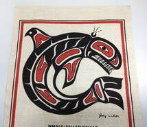 Folk Art /Jody Wilson Native Canadian Art Screen Print Tapestry Haida ハイダ族 タペストリー 布製　壁掛け_画像2