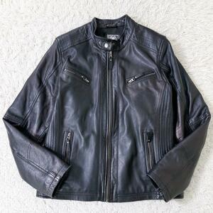 HEELI biker jacket Lサイズ シングル　レザー　ライダースジャケット　本革　ラムレザー　ブラック　黒　キルティング