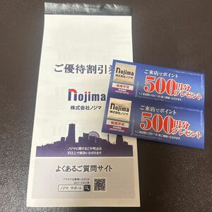 ノジマ株主優待　10%5枚　ポイント1000円分