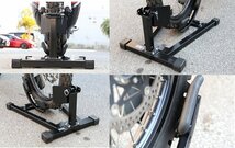 独自開発!! 前輪に食いつく ホイールクランプ パッドプラス バイクスタンド (ブラック) 細いタイヤ～太いタイヤ 対応 TD7021A 2-1-2_画像6