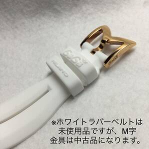 中古美品 保証書付 動作確認済み ガガミラノ アートコレクション 未使用のホワイトラバーベルトに交換済み 腕時計 手巻き式 マヌアーレの画像8