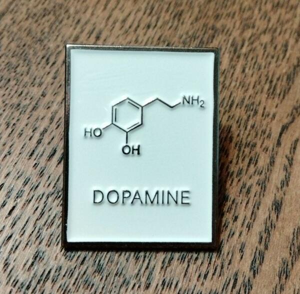 【ピンバッジ】化学分子③DOPAMINE　ドパミン　脳科学　原子記号