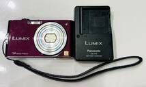 【KJ-2924HS】1円～ Panasonic パナソニック LUMIX DMC- FX66 コンパクトデジタルカメラ 充電器付き ストラップ付き 通電確認済み_画像1