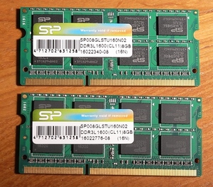 SILICON POWER 8GB SP008GLSTU160N02　DDR3L 1600（CL11）8GB　2個　で16GB