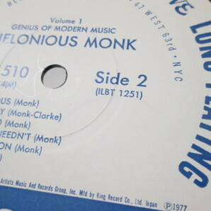 [mr2 HN7995] 【帯付】Thelonious Monk セロニアス・モンク Genius Of Modern Music 第1集 LP レコード GXF-3014 BLUENOTE ブルーノート の画像10