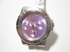 [mr2 HN8183] SEIKO セイコー LUKIA ルキア 5Y89-0830 腕時計 クォーツ パープル系 文字盤 【動作未確認】