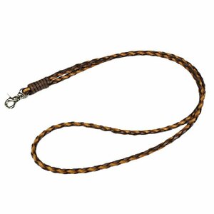  leather neck strap 50cm light brown & dark brown original leather cow leather compilation included smartphone shoulder mobile ID smartphone strap 