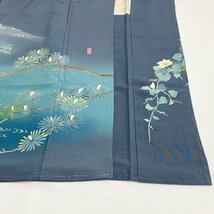 着物月花　作家物　手描き友禅　ぼかし染　品のある風景　訪問着　未使用品　正絹　共八掛　一つ紋　縫紋　ki1121_画像6