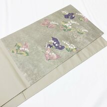 着物月花　大脇一心　品のある花　袋帯　六通柄　正絹　金銀糸　ob1338_画像6