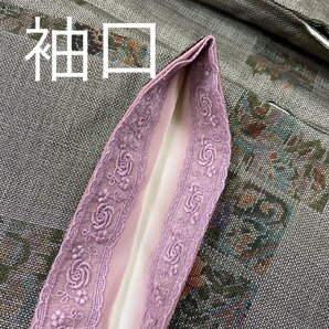 着物月花 ９マルキ 品のある花 本場大島紬 正絹 伝統工芸品 バチ衿 ki1145の画像10