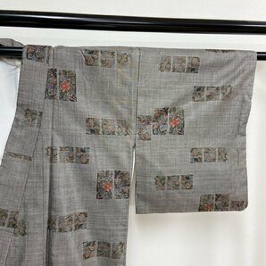 着物月花 ９マルキ 品のある花 本場大島紬 正絹 伝統工芸品 バチ衿 ki1145の画像6