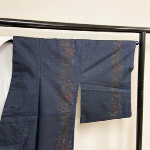 着物月花 一元式 ５マルキ 品のある花 本場大島紬 正絹 伝統工芸品 ki1154の画像6