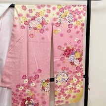 着物月花　刺繍　ぼかし染　可憐な花束　振袖　正絹　ki1155_画像6