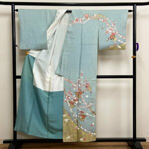 着物月花 金彩 艶やかな花 訪問着 正絹 共八掛 ki1156の画像3