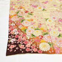 着物月花　刺繍　可憐な花　振袖　正絹　金糸　ki1157_画像6