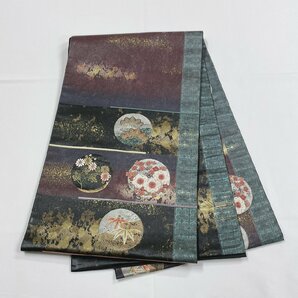 着物月花 唐織 引箔 品のある花 袋帯 お太鼓柄 正絹 ob1406の画像8