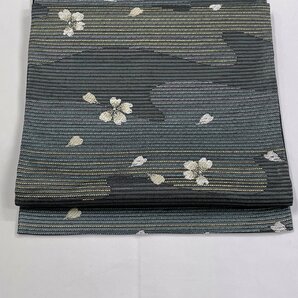 着物月花 和紙バンブー織 品のある桜 袋帯 六通柄 正絹 ガード加工 ob1433の画像2