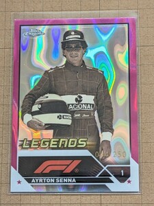 アイルトン・セナ【2023 TOPPS FORMULA 1 CHROME 】AYRTON SENNA #198 LEGENDS パラレル フクシア ラヴァ リフラクター #250