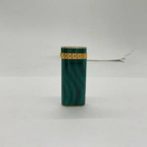 14942/Cartier カルティエ マラカイト パンテール オーバル型 ローラー式 ガスライター グリーン×ゴールド ライター 喫煙具