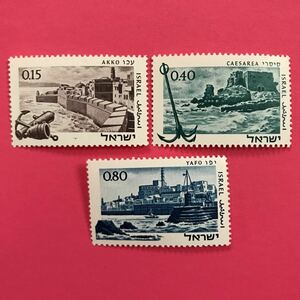 外国未使用切手★イスラエル 1967年 古代の港 3種