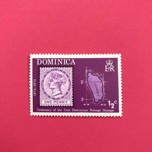 外国未使用切手★ドミニカ 1974年 ドミニカ共和国切手発行100周年