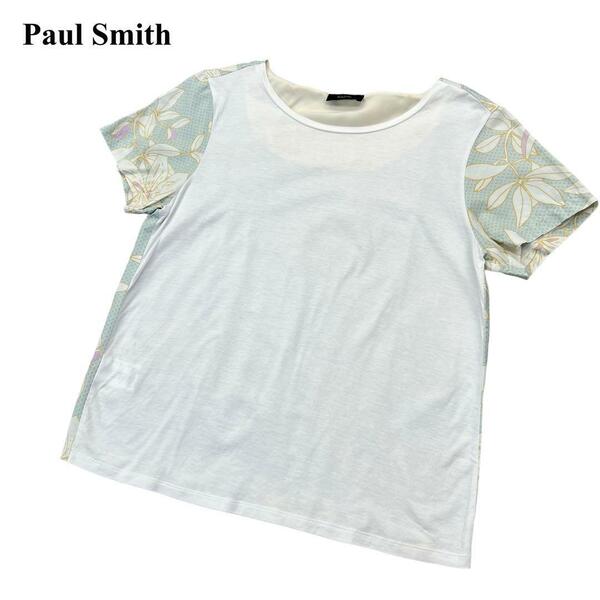 Paul Smith BLACK ポールスミス ブラック カットソー バックフラワー ドット 白 レディース Mサイズ