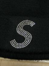 21SS SUPREME シュプリーム New Era Swarovski S Logo Beanie ニューエラ スワロフスキー ビーニー ニットキャップ 黒_画像5