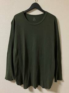 美品 DAILY STANDARD by SANDINISTA サンディニスタ Cadet Easy Fit Thermal Top 長袖 サーマル ワッフル カットソー オリーブ