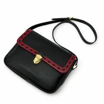 希少■美品■YVESSAINTLAURENT イヴサンローラン ショルダーバッグ ダイヤカット ブラック レザー 黒 本革 YSL ゴールド金具 クロスボディ_画像4