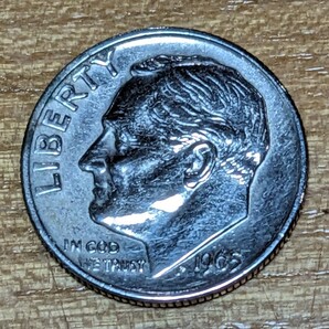 【外国銀貨④】アメリカ 1ダイム 10セント 銀貨 1965年 外貨 硬貨 銀貨 イーグルの画像1