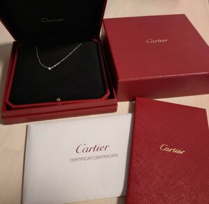 CARTIER Cartier K18WG white gold dam -ruSM necklace diamond lady's used beautiful goods tia man reje