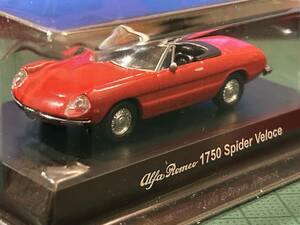 【貴重品・当時物】1/64 京商 アルファロメオ ミニカーコレクション 1750 スパイダー ベローチェ Spider Veloce レッド Alfa