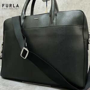 FURLA フルラ マルテ メンズ 2way ビジネスバッグ ブリーフケース ショルダー レザー 本革 肩掛け 斜め掛け A4収納 ブラック 黒 通勤 書類