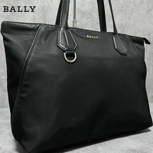 美品/現行モデル●BALLY バリー トートバッグ ビジネスバッグ ナイロン レザー 本革 A4書類 肩掛け ブラック 黒 通勤 メンズ レディース