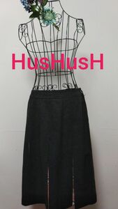 〓HusHusH〓スカーフ柄ボックスプリーツスカート　ミモレ丈　入学式　卒服　　