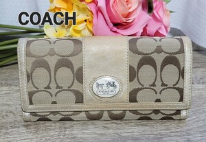 【COACH】コーチ 長財布 二つ折り長財布 シグネチャー キャンバス