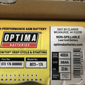 【送料無料】80B24L OPTIMA Dタイプ端子 バッテリー イエロー ジャンクの画像4