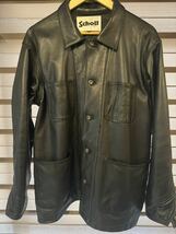 Schott LAMB LEATHER COVERALL JACKET/ラムレザー カバーオール ジャケット　羊革 ラムレザー　 ブラック L 状態良　美品_画像1