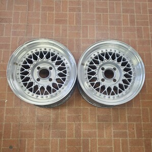 深リム 旧車 BBS RS039 16インチ 7J+24 4H-114.3 中古2本 3ピースの画像1