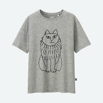 ラスト2点★ ユニクロ リサラーソン コラボ Tシャツ XLサイズ 猫 グレー 刺繍 北欧 スウェーデン 新品 完売_画像1