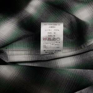 WACKO MARIA チェック オンブレ シャツ レーヨン ワークシャツ 緑 黒 Mの画像8