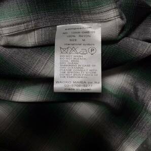 WACKO MARIA チェック オンブレ シャツ レーヨン ワークシャツ 緑 黒 Mの画像7