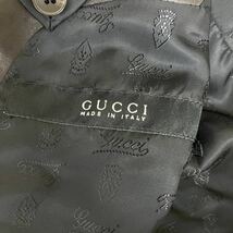 極美品●GUCCI グッチ ラムレザー 羊革 本革●テーラードジャケット ブルゾン トムフォード期 クレスト刺繍 46/Mサイズ ブラック 黒 メンズ_画像6