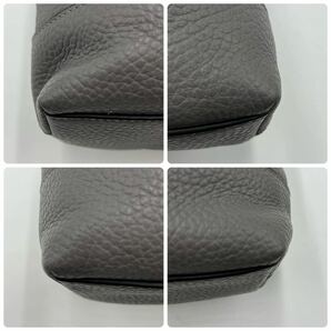 1円●現行近・ほぼ未使用●COACH コーチ トートバッグ メッセンジャー ショルダー フラップ 2WAY ビジネス レザー シボ A4 グレー メンズの画像7