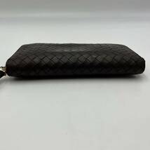 1円●入手困難●BOTTEGA VENETA ボッテガヴェネタ 長財布 イントレチャート ラウンドウォレット レザー 本革 ダークブラウン メンズ 男女_画像6